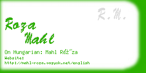 roza mahl business card